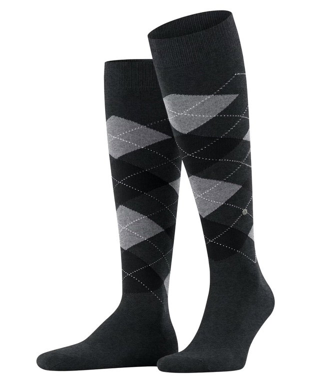 Burlington Knee Socks King (Argyle Pattern) dark grey/light grey Men - 1 Pair