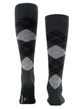 Burlington Kniestrümpfe King (Argyle-Muster) dunkelgrau/hellgrau Herren - 1 Paar