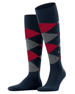 Burlington Knee Socks King (Argyle Pattern) navy blue/red Men - 1 Pair