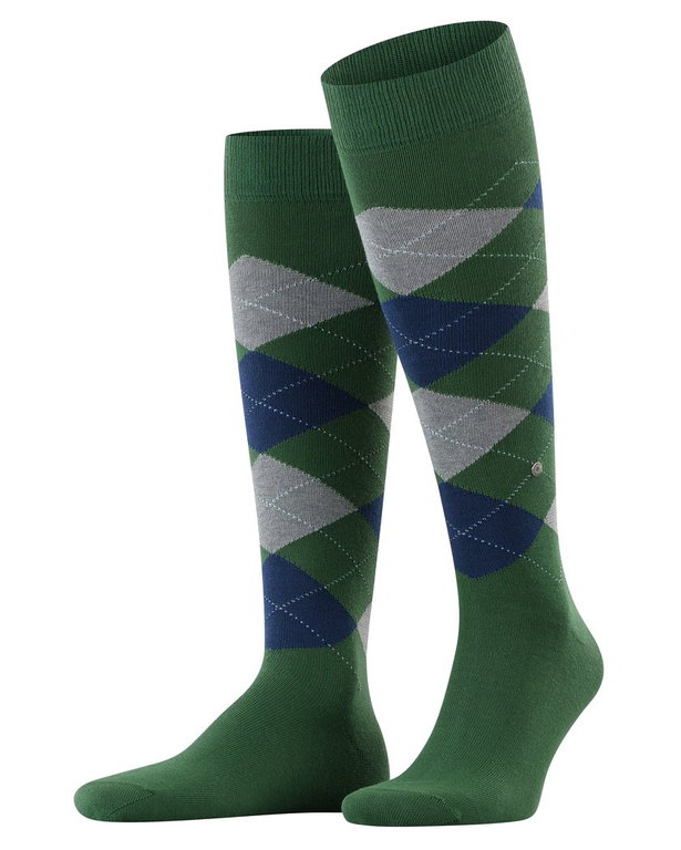 Burlington Kniestrümpfe King (Argyle-Muster) dunkelgrün Herren - 1 Paar