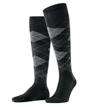 Burlington Kniestrümpfe Manchester (Argyle-Muster) schwarz Herren - 1 Paar