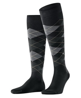 Burlington Knee Socks Manchester (Argyle Pattern) black Men - 1 Pair