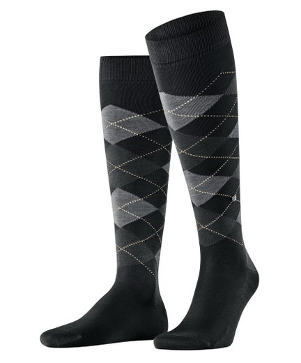 Burlington Knee Socks Manchester (Argyle Pattern) black Men - 1 Pair