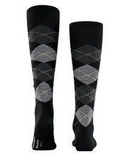 Burlington Kniestrümpfe Manchester (Argyle-Muster) schwarz Herren - 1 Paar