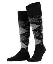 Burlington Kniestrümpfe Preston (Argyle-Muster) schwarz/grau Herren - 1 Paar