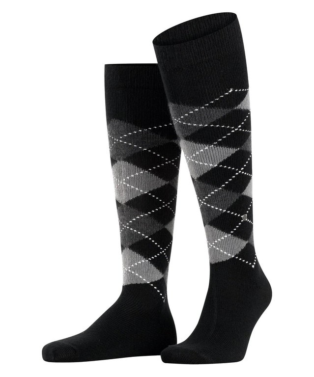 Burlington Knee Socks Preston (Argyle Pattern) black/gray Men - 1 Pair