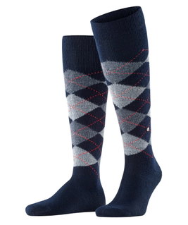 Burlington Knee Socks Preston (Argyle Pattern) Navy Blue Men - 1 Pair