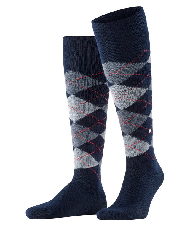 Burlington Knee Socks Preston (Argyle Pattern) Navy Blue Men - 1 Pair