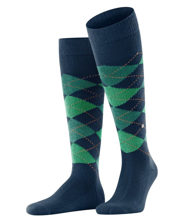 Burlington Knee Socks Preston (Argyle Pattern) navy blue Men - 1 Pair