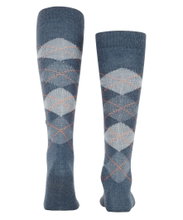 Burlington Kniestrümpfe Preston (Argyle-Muster) blau/grau Herren - 1 Paar