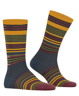 Burlington Daily Sock Stripe brown/yellow Men - 1 Pair