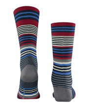 Burlington Tagessocke Stripe marineblau/grau Herren - 1 Paar