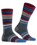 Burlington Tagessocke Stripe marineblau/grau Herren - 1 Paar
