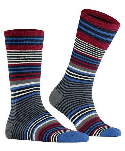 Burlington Tagessocke Stripe marineblau/grau Herren - 1 Paar
