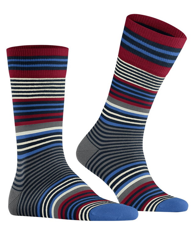 Burlington Tagessocke Stripe marineblau/grau Herren - 1 Paar