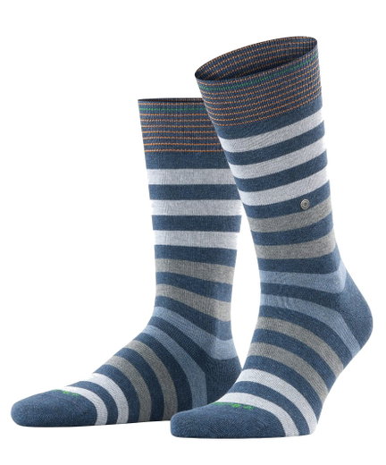 Burlington Tagessocke Blackpool New (Blockstreifen) darkblau/bunt Herren - 1 Paar