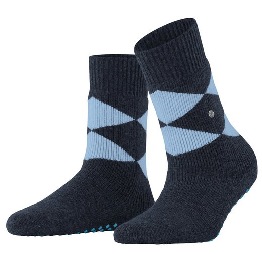 Burlington Tagessocke Cosy Argyle (Wollmischung) midnightblau Damen - 1 Paar