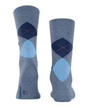 Burlington Tagessocke Crew King SO (Argyle-Muster) #23 türkis Herren - 1 Paar