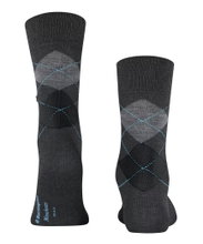 Burlington Daily Sock Manchester (Argyle Pattern) anthracite grey Men - 1 Pair