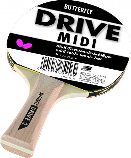 Butterfly Table Tennis Racket Drive MIDI with Sponge and Rubber - 1 Racket