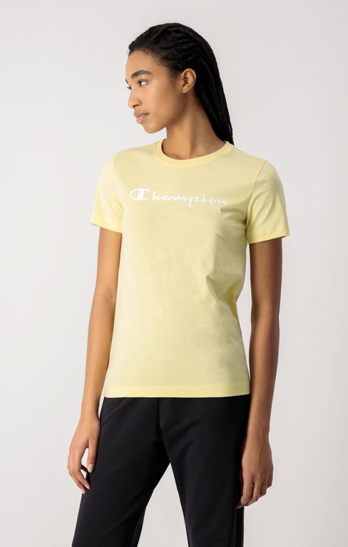Champion Shirt (Baumwolle) Big Logo-Print gelb Damen