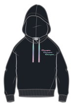 Champion Kapuzenpullover (Baumwolle Hoodie) Boxy schwarz Damen