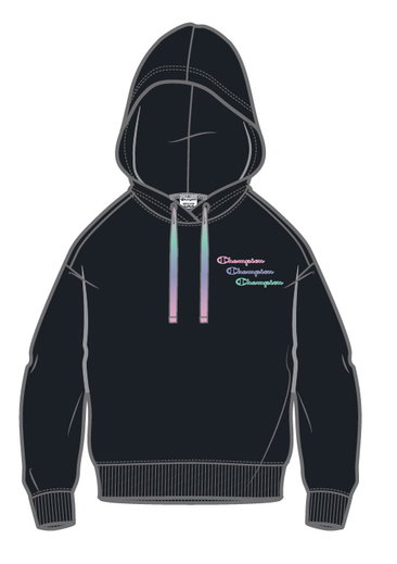 Champion Kapuzenpullover (Baumwolle Hoodie) Boxy schwarz Damen