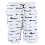 Champion Freizeithose Bermuda (Baumwolle) Allover Script-Print kurz weiss Jungen