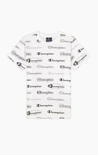 Champion Freizeit Tshirt (Baumwolle) Allover Script-Print weiss Kinder