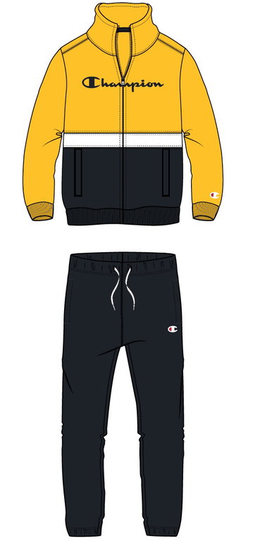 Champion Trainingsanzug Logo (Jacke&Hose aus Baumwolle) gelb/schwarz Jungen