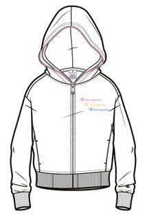 Champion Kapuzenpullover Hoodie Fullzip (Baumwolle) weiss Mädchen
