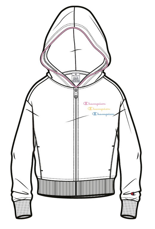 Champion Kapuzenpullover Hoodie Fullzip (Baumwolle) weiss Mädchen