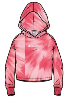 Champion Kapuzenpullover Hoodie (Baumwolle) Batik-Optik rot Mädchen