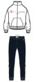 Champion Trainingsanzug (Jacke&Hose aus Baumwolle) Big Logo-Print weiss/navyblau Mädchen