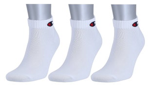Champion Tennissocken (Baumwolle) Quarter C Logo-Print weiss Herren - 3 Paar