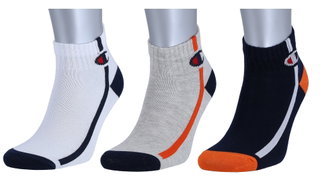 Champion Tennissocken (Baumwolle) Quarter C Logo-Print weiss/grau/navyblau Kinder - 3 Paar