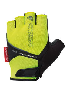 Chiba Rękawice rowerowe Gel Premium neongół/czarny