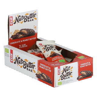 Clif Bar Snack-Riegel Nut Butter Bar Chocolate & Peanut Butter Bio - Schokolade & Erdnussbutter 12x50g Box