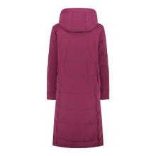 CMP Wintermantel Coat Fix Hood (Glanzeffekt, wattiert, warm) rubinrot Damen