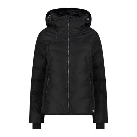 CMP Multifunktions-Winterjacke Fix Hood (wattiert) mit Schneegamasche schwarz Damen