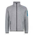CMP Fleece Jacket Knit-Tech with Stand-Up Collar Light Grey Men