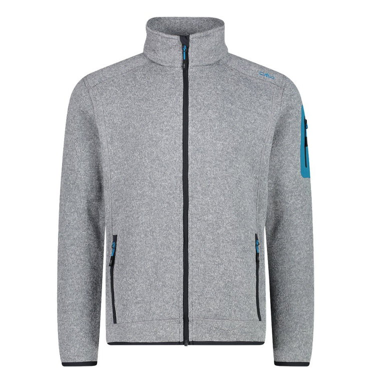 CMP Fleecejacke Knit-Tech mit Stehkragen hellgrau Herren