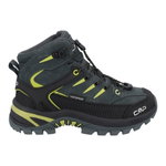 CMP Wanderschuhe Rigel 2.0 Mid WP (Veloursleder, wasserdicht) dunkelgrün/gelb Kleinkinder