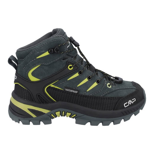 CMP Wanderschuhe Rigel 2.0 Mid WP (Veloursleder, wasserdicht) dunkelgrün/gelb Kleinkinder