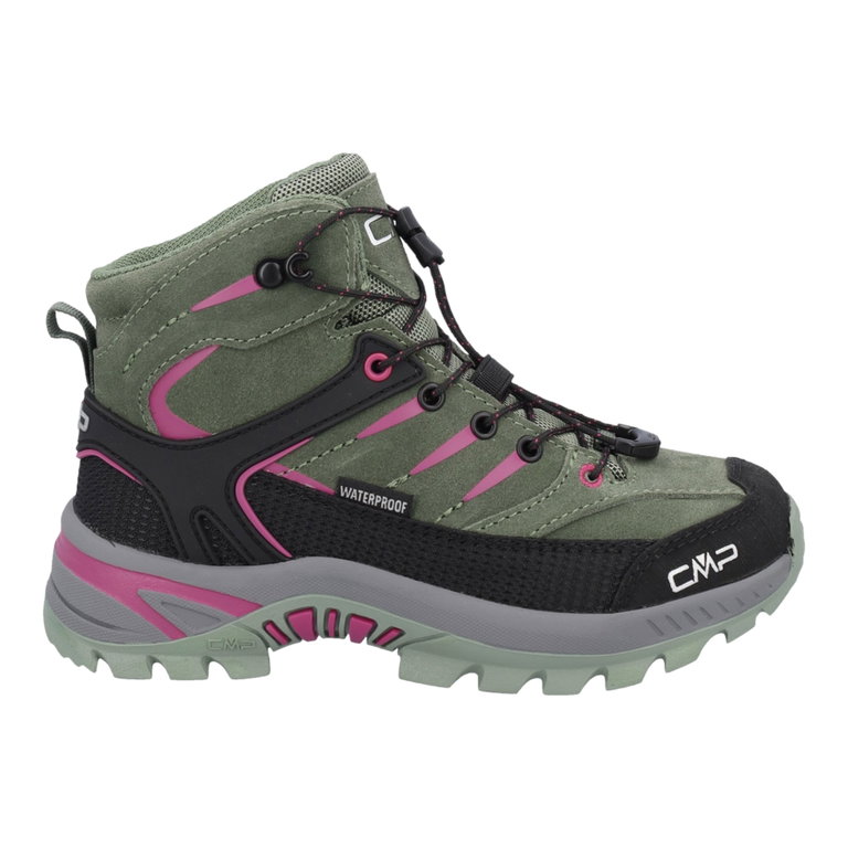 CMP Wanderschuhe Rigel 2.0 Mid WP (Veloursleder, wasserdicht) grün/pink Kinder