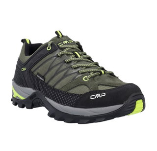 CMP Wanderschuhe Rigel Low WP (Trekking, wasserdicht) dunkelgrün/schwarz/fluogelb Herren