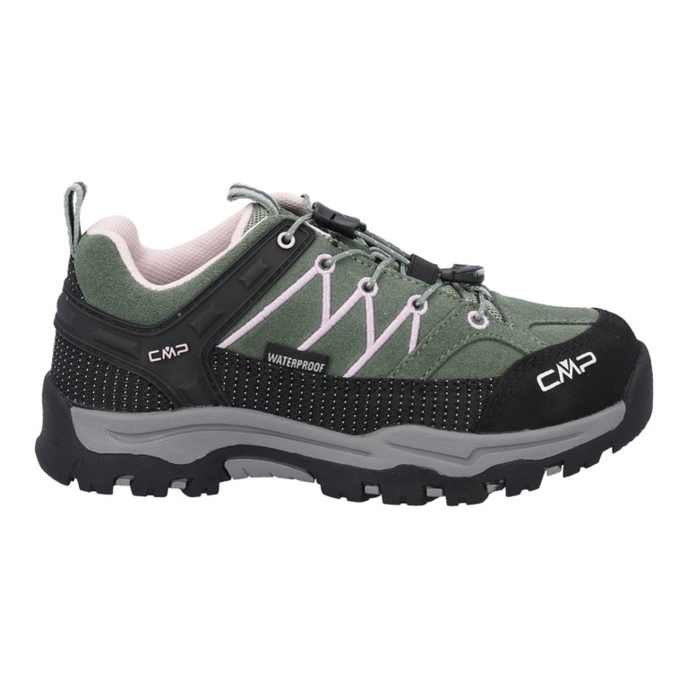 CMP Wanderschuhe Rigel Low WP (Veloursleder, wasserdicht) grün/pink Kinder