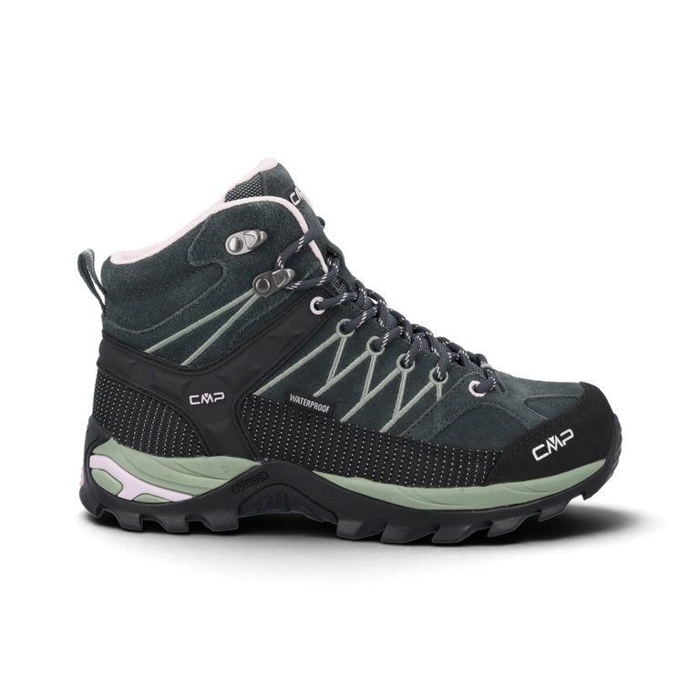 CMP Wanderschuhe Rigel Mid WP (Trekking, wasserdicht) dunkelgrün/pink Damen