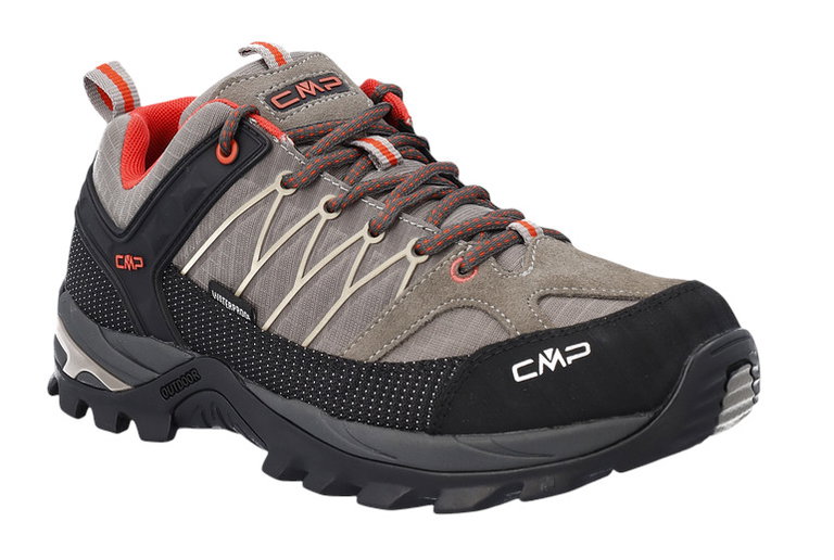 CMP Wanderschuhe Rigel Low WP (Trekking, wasserdicht) desertbeige/schwarz/rot Herren