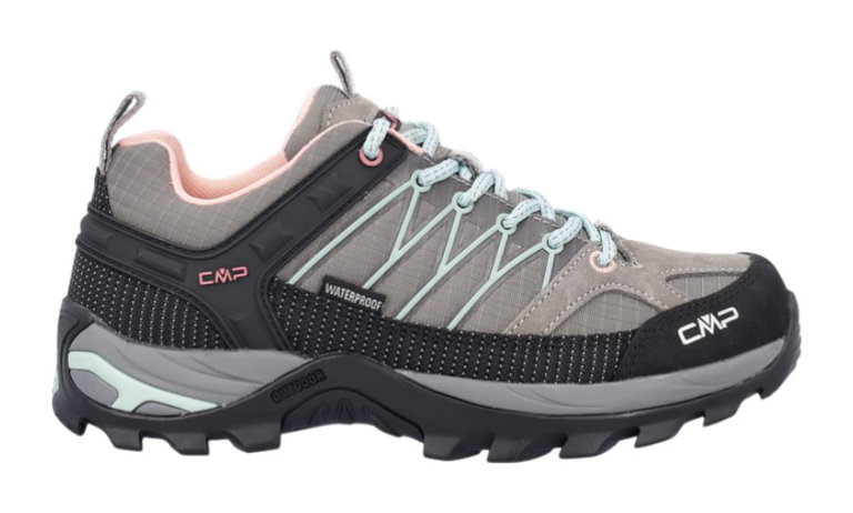 CMP Wanderschuhe Rigel Low WP (Trekking, wasserdicht) desertgrau/hellblau Damen